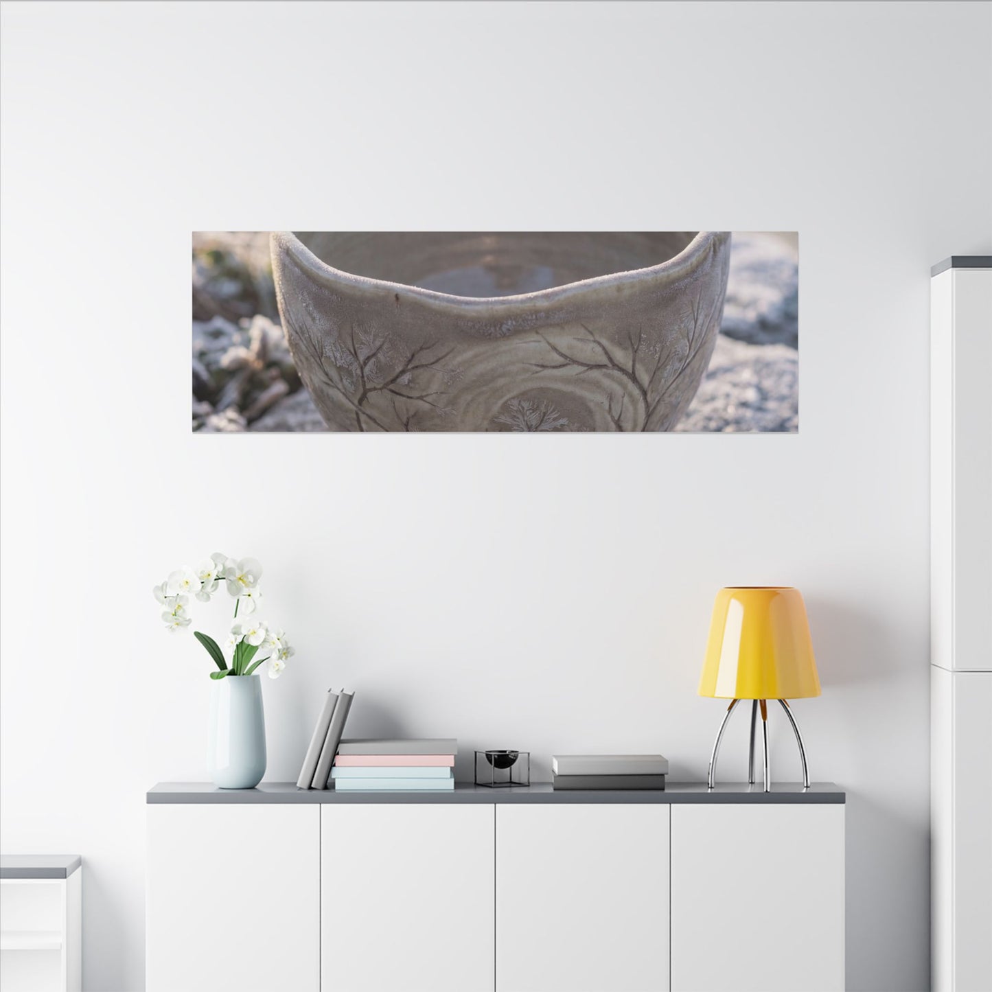 Seijaku Ceramic Bowl Canvas Art - Japandi Japanese Pattern