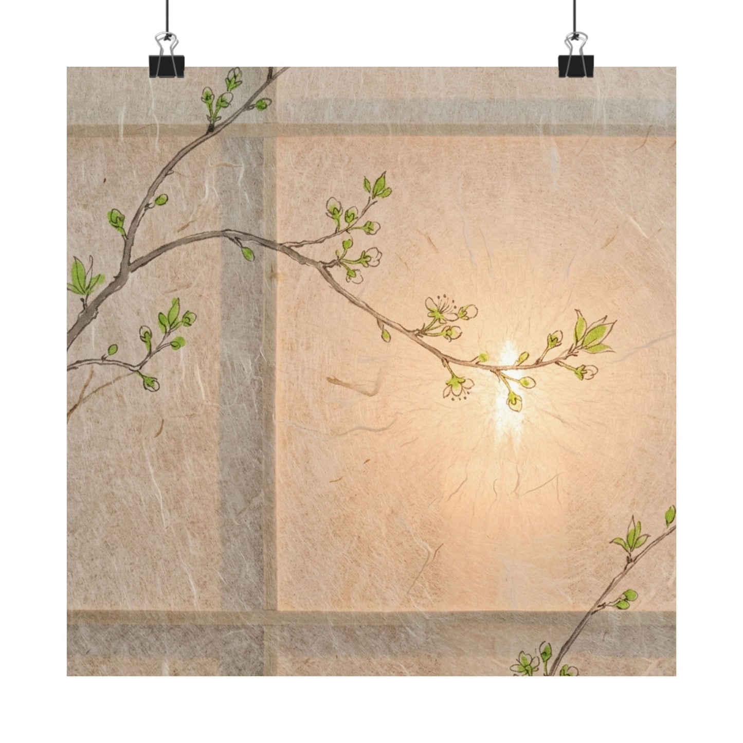 Fukinsei Shoji Screen Wall Art Print - Japandi Minimal Line Art Print