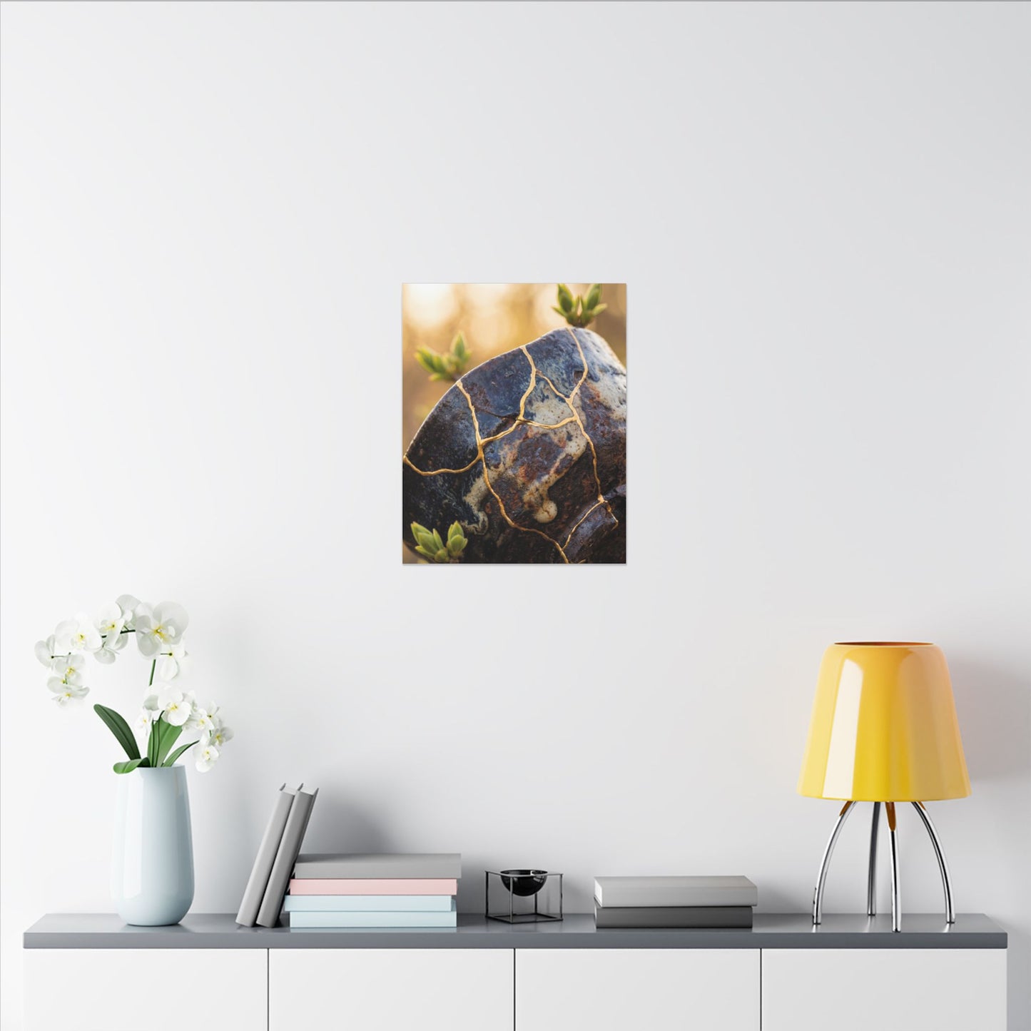 Fukinsei Rust Patina Canvas Art - Kintsugi Gold Repair