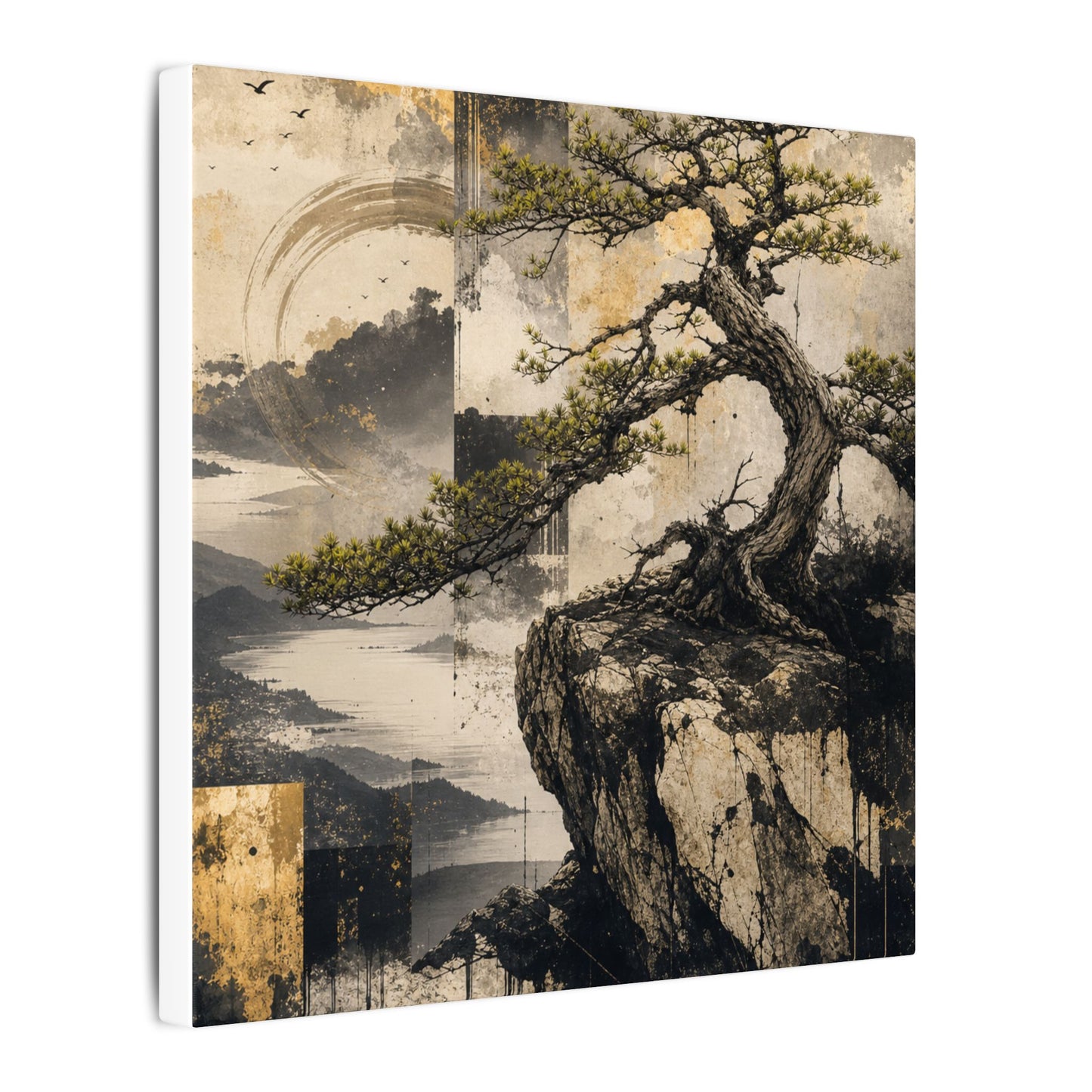 Golden Hour Pine Tree Canvas Art - Japandi Datsuzoku