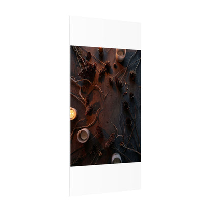 Dried Flowers Canvas Art | Winter Dark Japandi Moody Minimal Art