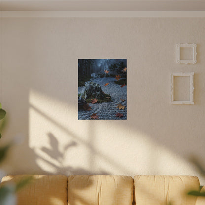 Autumn Incense Smoke Karesansui Canvas Art | Calm Decor
