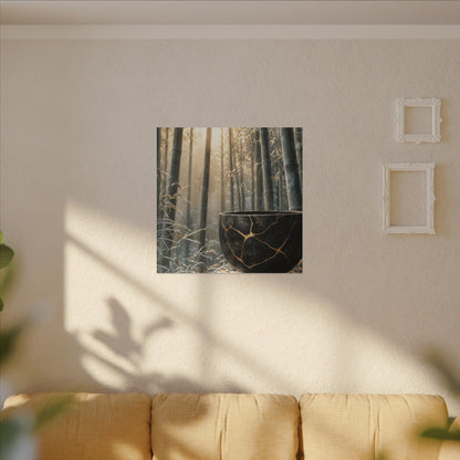 Fukinsei Bamboo Grove Canvas Art - Kintsugi Gold Repair