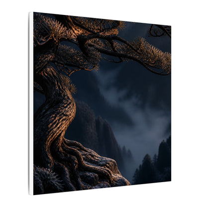 Bold Pine Tree Canvas Art - Shadow Zen Dark Japandi