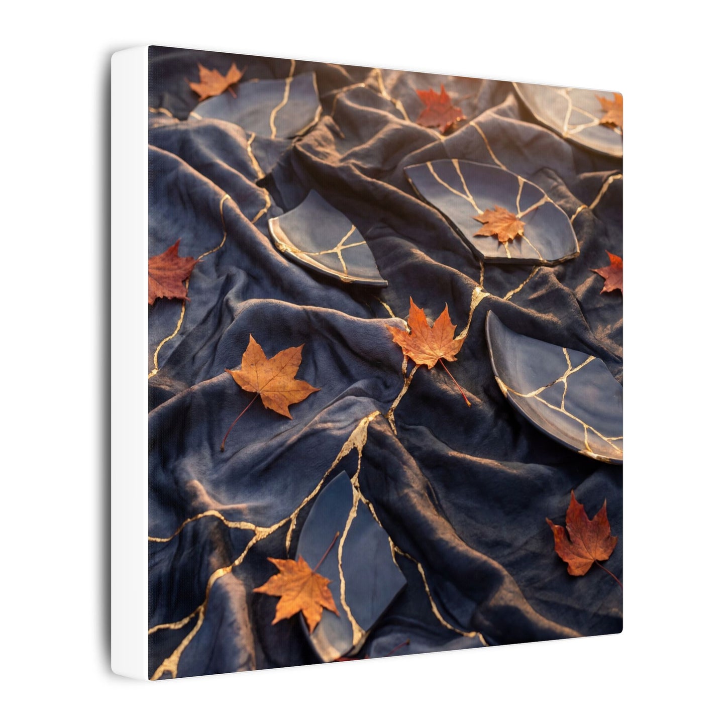Golden Hour Silk Drape Canvas Art - Kintsugi Shibui