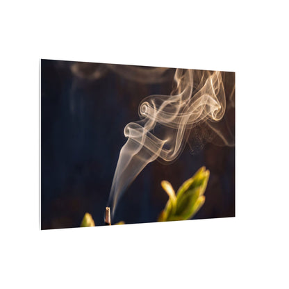 Incense Smoke Spring Canvas Art | Dark Japandi Atmospheric Design