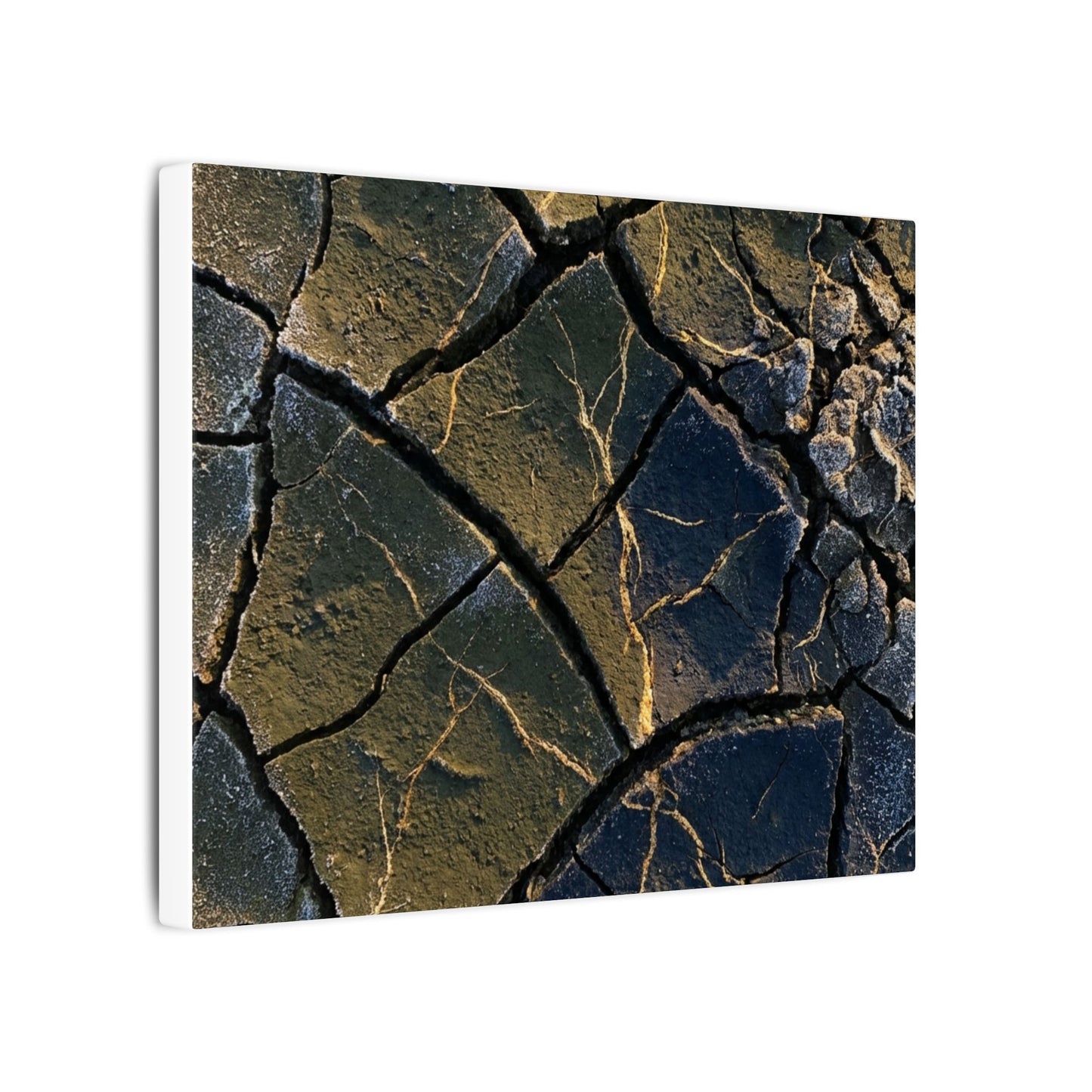 Winter Cracked Earth Moody Minimal Canvas Art | Atmospheric Decor