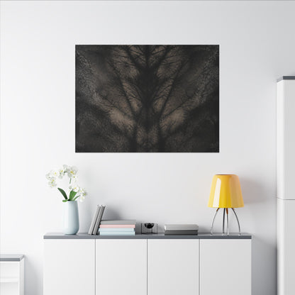 Seijaku Shadow Play Canvas Art - Dark Japandi Charcoal Ink