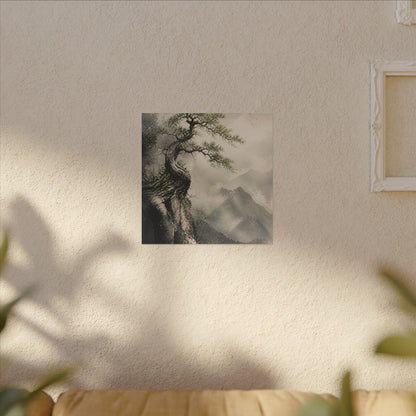 Spring Pine Tree Watercolor Canvas Art | Warm Decor
