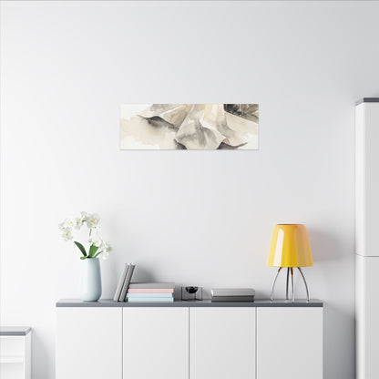 Paper Fold Watercolor Canvas Art | Warm Japandi Art