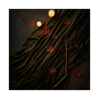 Candlelight Silk Drape Wall Art Print - Dark Japandi Datsuzoku