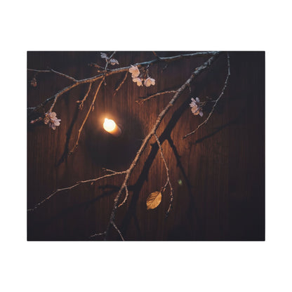 Datsuzoku Cherry Blossom Canvas Art - Dark Japandi Moody Minimal