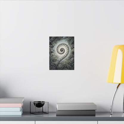 Zen Fern Unfurling in Dawn | Ukiyo E Inspired Canvas Art
