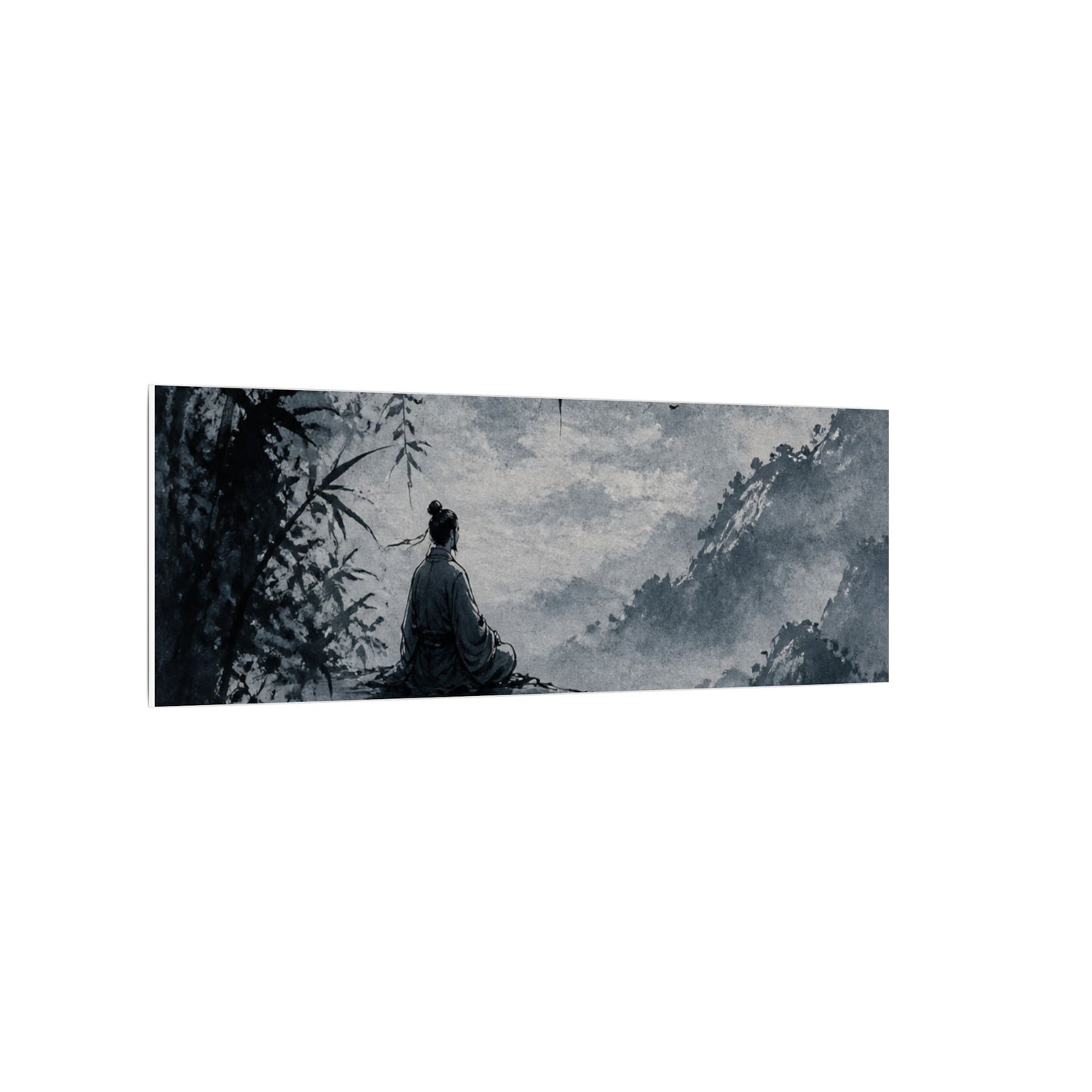 Ink Brushstroke Sumi E Canvas Art | Serene Zen Art