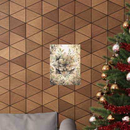 Golden Hour Paper Fold Wall Art Print - Japandi Mono No Aware