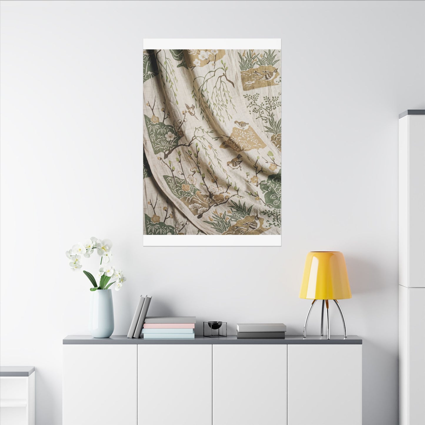 Silk Drape Canvas Art | Spring Japandi Japanese Pattern Art