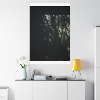 Dark Japandi Shoji Screen in Dappled | Moody Minimal Canvas Art