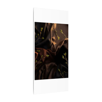 Dark Japandi Silk Drape in Golden Hour | Moody Minimal Canvas Art