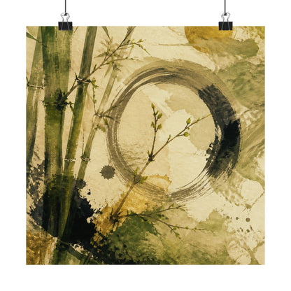 Spring Ink Brushstroke Sumi E Wall Art Print | Serene Decor