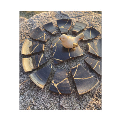 Golden Hour Broken Pottery Canvas Art - Kintsugi Datsuzoku