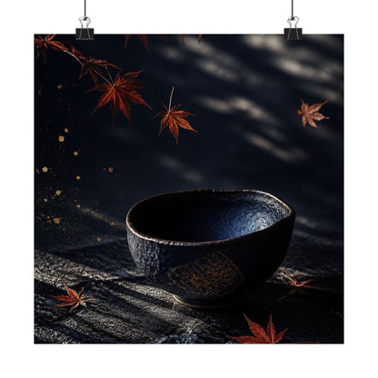 Datsuzoku Ceramic Bowl Wall Art Print - Dark Japandi Moody Minimal