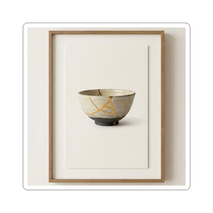 Kintsugi Charcoal Sticker Art Print