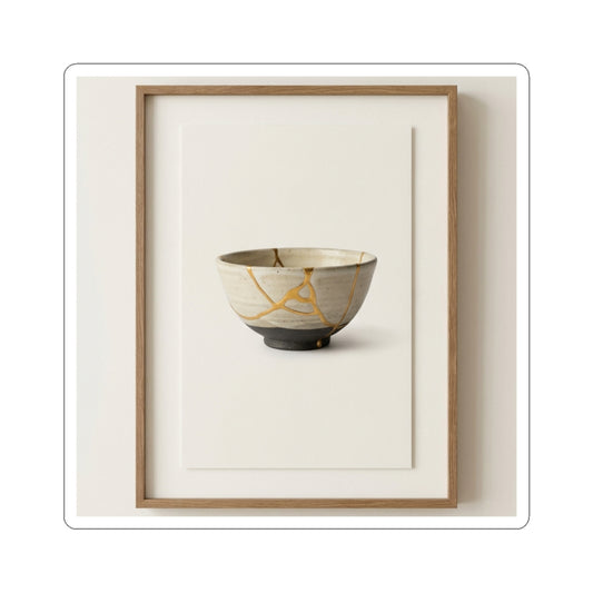 Kintsugi Charcoal Sticker Art Print