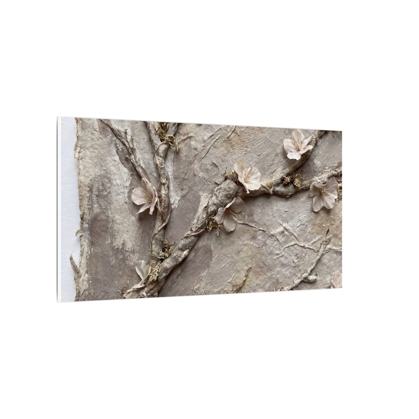 Summer Cherry Blossom Texture Canvas Art | Earthy Decor