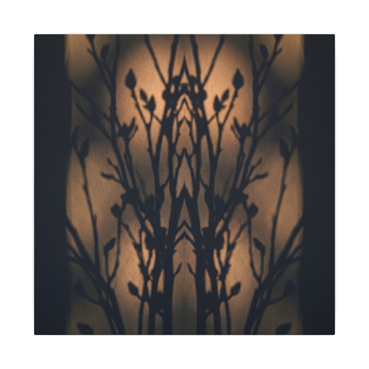 Dark Japandi Shadow Play in Golden Hour | Shadow Zen Canvas Art