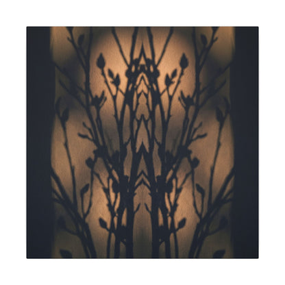Dark Japandi Shadow Play in Golden Hour | Shadow Zen Canvas Art