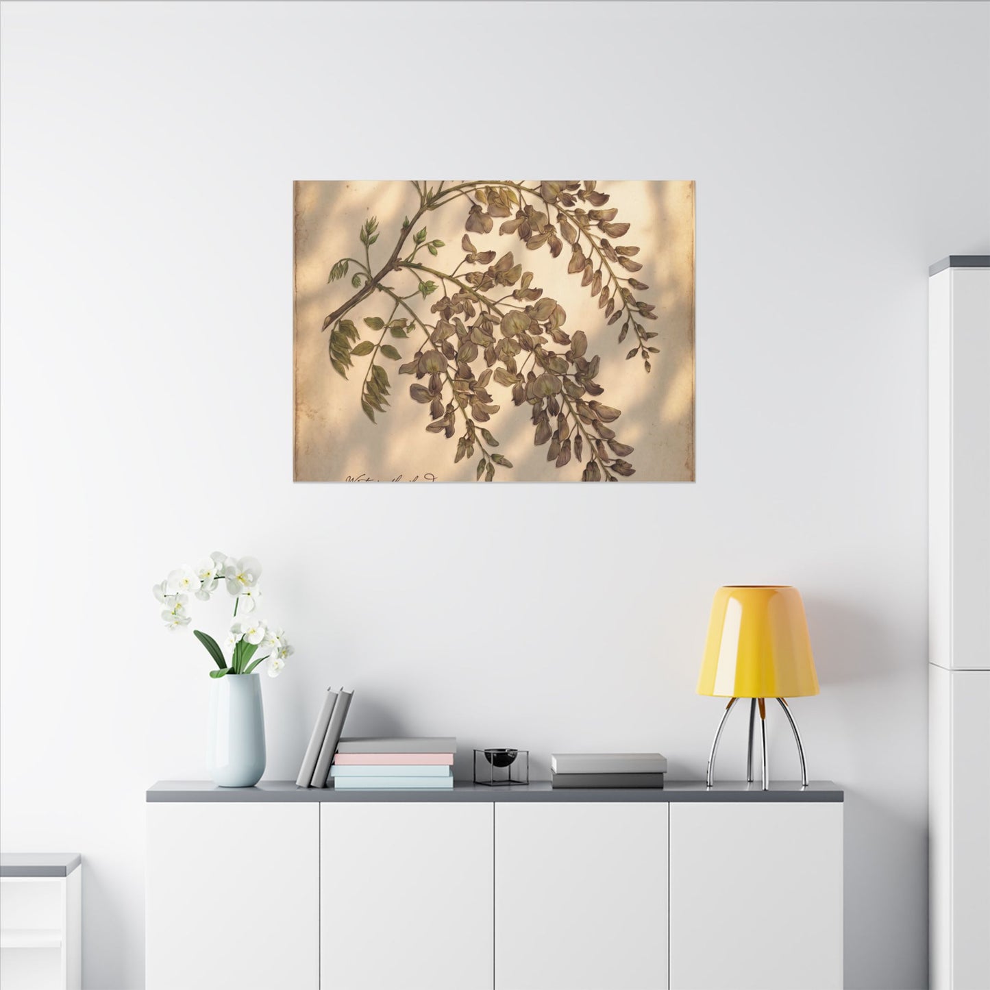 Spring Wisteria Herbarium Canvas Art | Earthy Decor