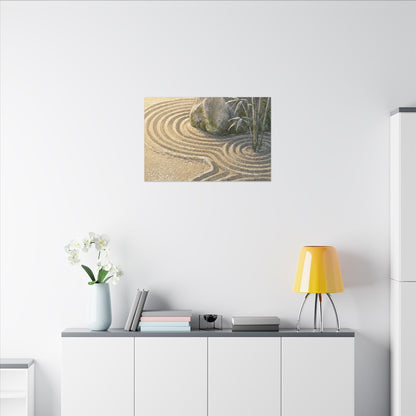 Rock Garden Winter Canvas Art | Zen Peaceful Design