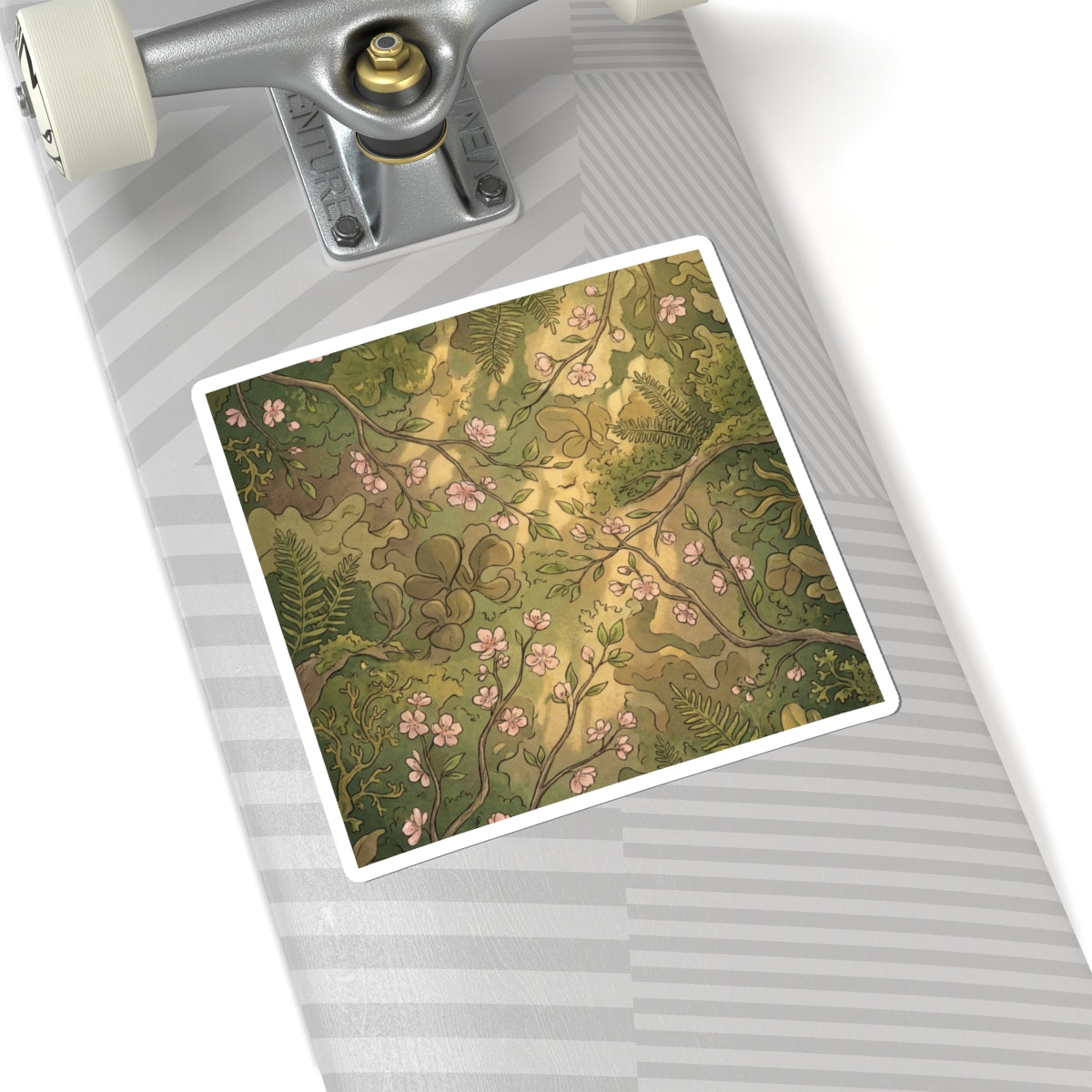 Summer Cherry Blossom Forest Whimsy Sticker | Rustic Decor