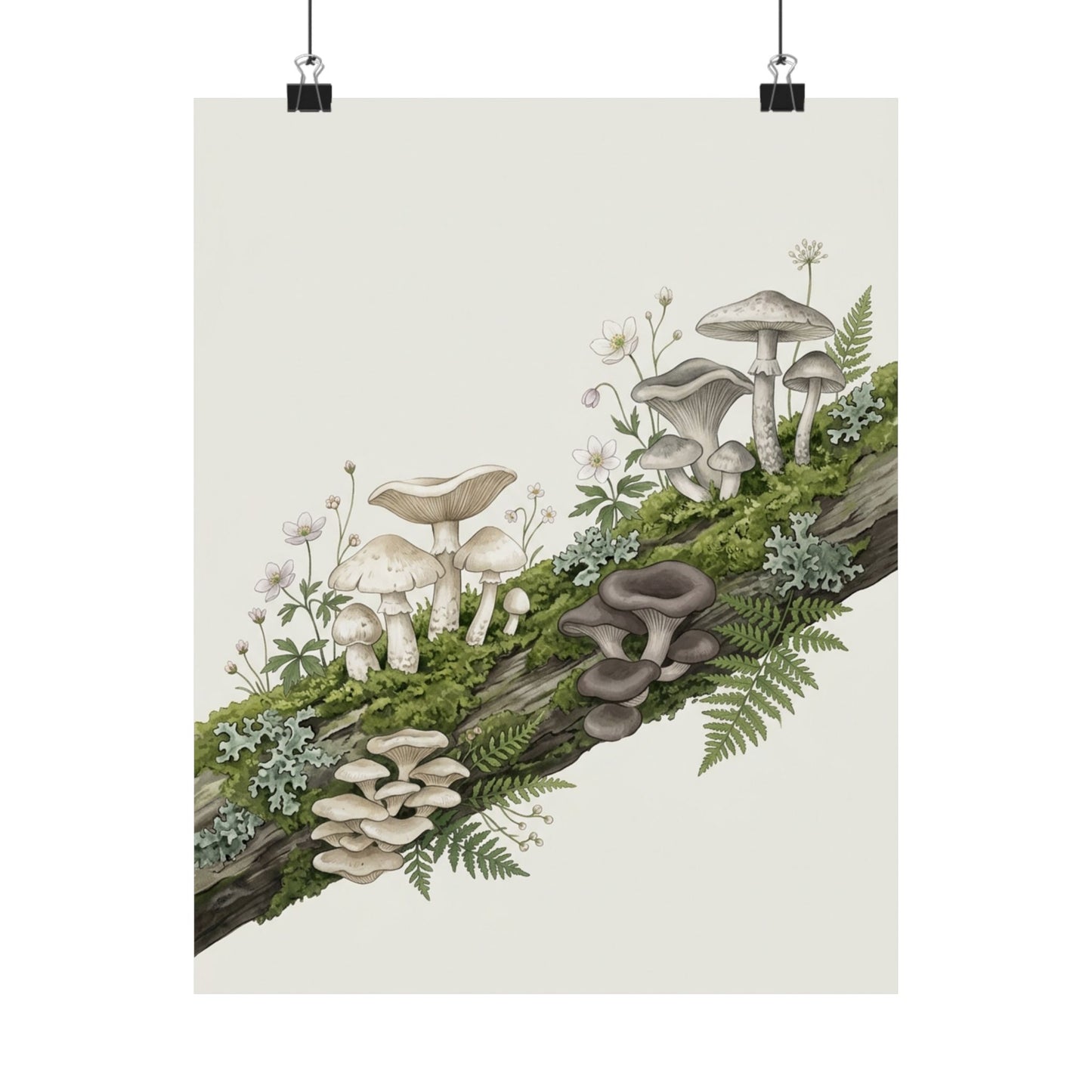 Dried Flowers Japanese Pattern Wall Art Print | Cozy Japandi Art Art Print