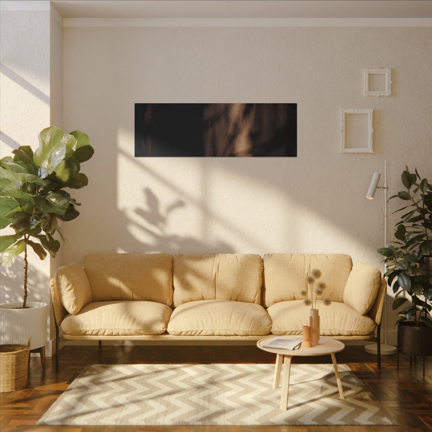 Winter Shadow Play Moody Minimal Canvas Art | Luxurious Decor