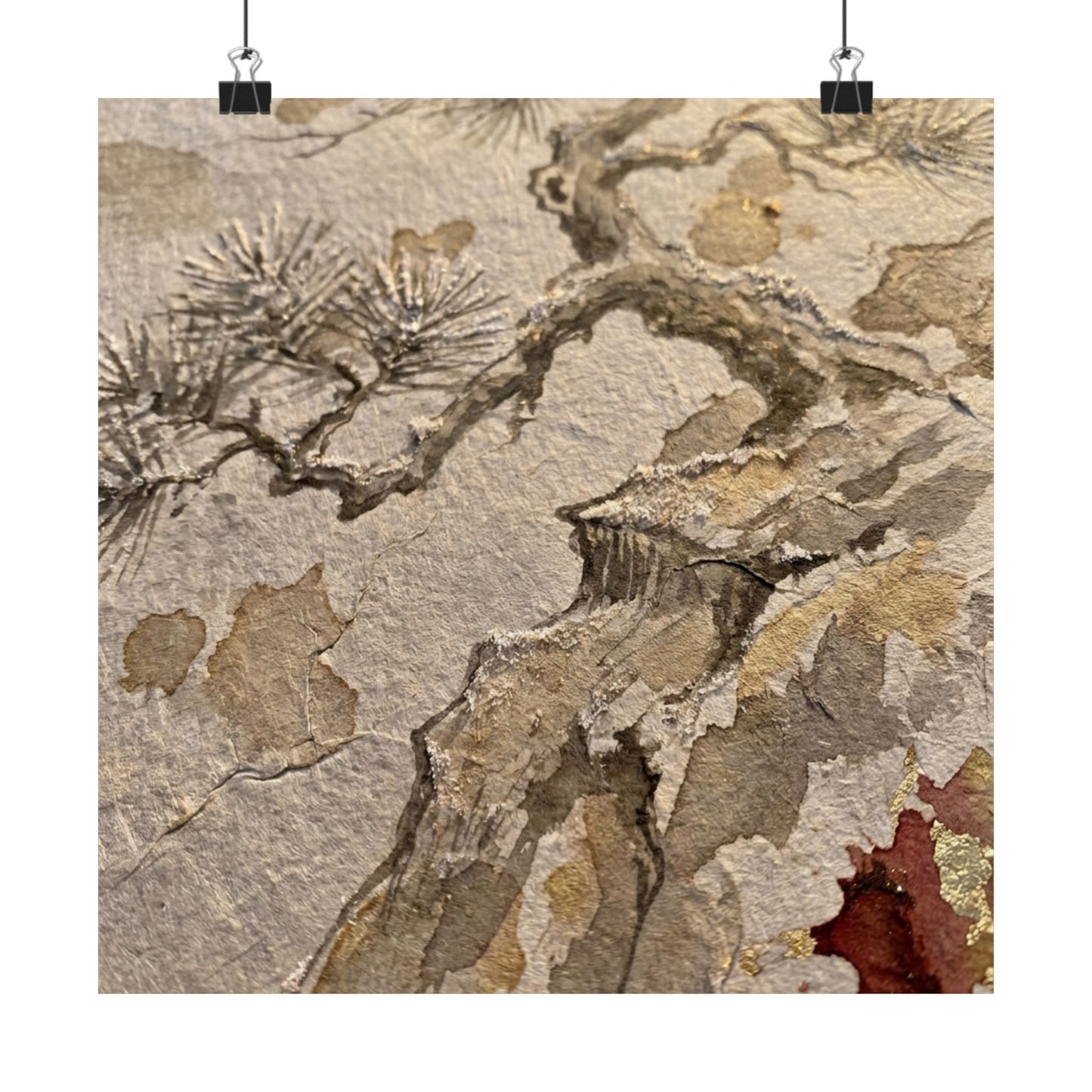 Pine Tree Winter Wall Art Print | Japandi Elegant Design