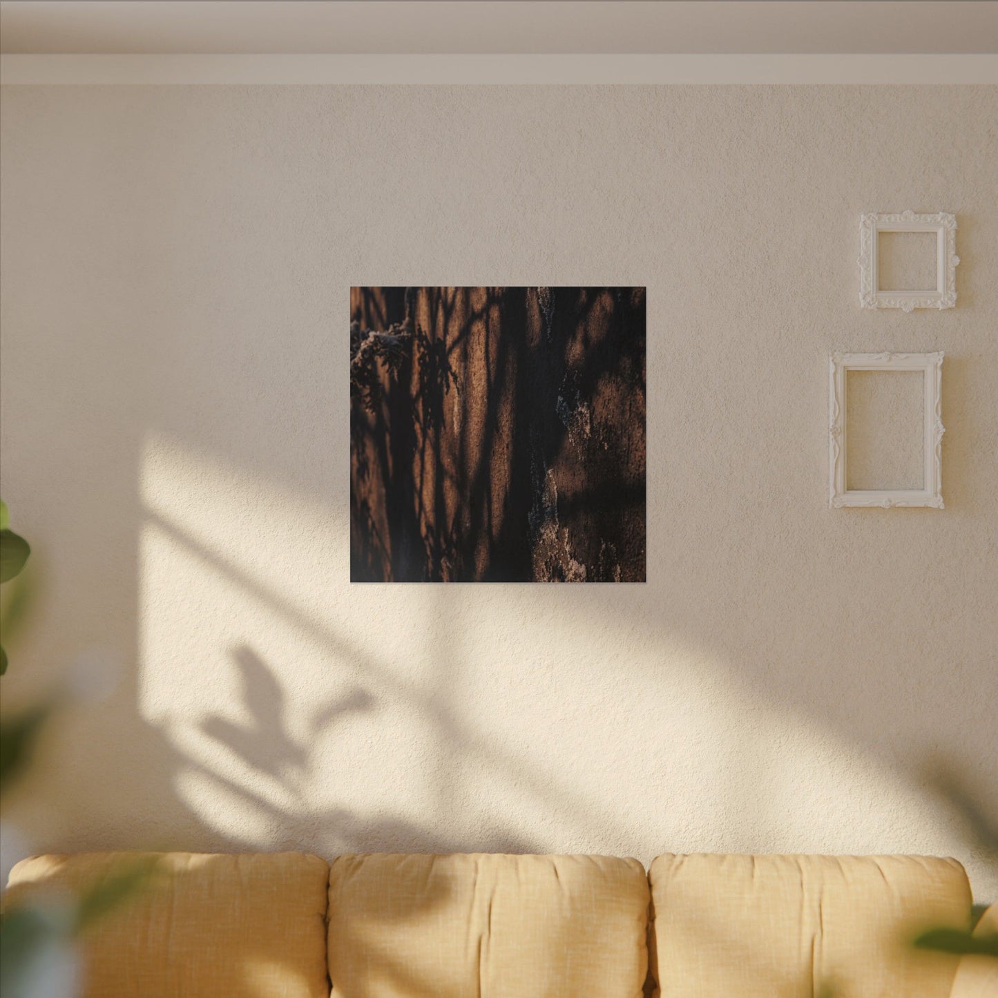 Golden Hour Shadow Play Canvas Art - Dark Japandi Fukinsei