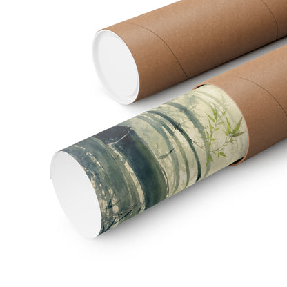 Spring Bamboo Grove Sumi E Wall Art Print | Serene Decor