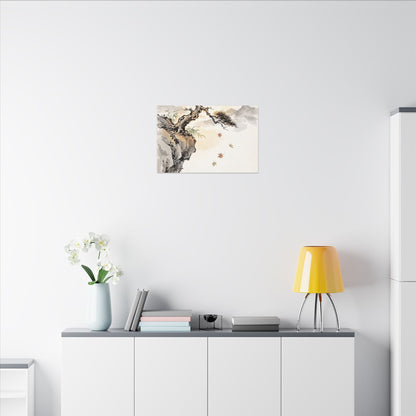 Peaceful Pine Tree Canvas Art - Sumi E Zen