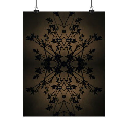 Shadow Play Wall Art Print | Spring Dark Japandi Shadow Zen Art