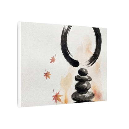 River Stones Canvas Art | Autumn Zen Enso Art