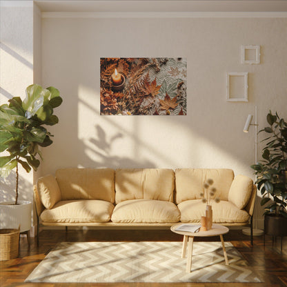 Candlelight Dried Flowers Canvas Art - Japandi Seijaku