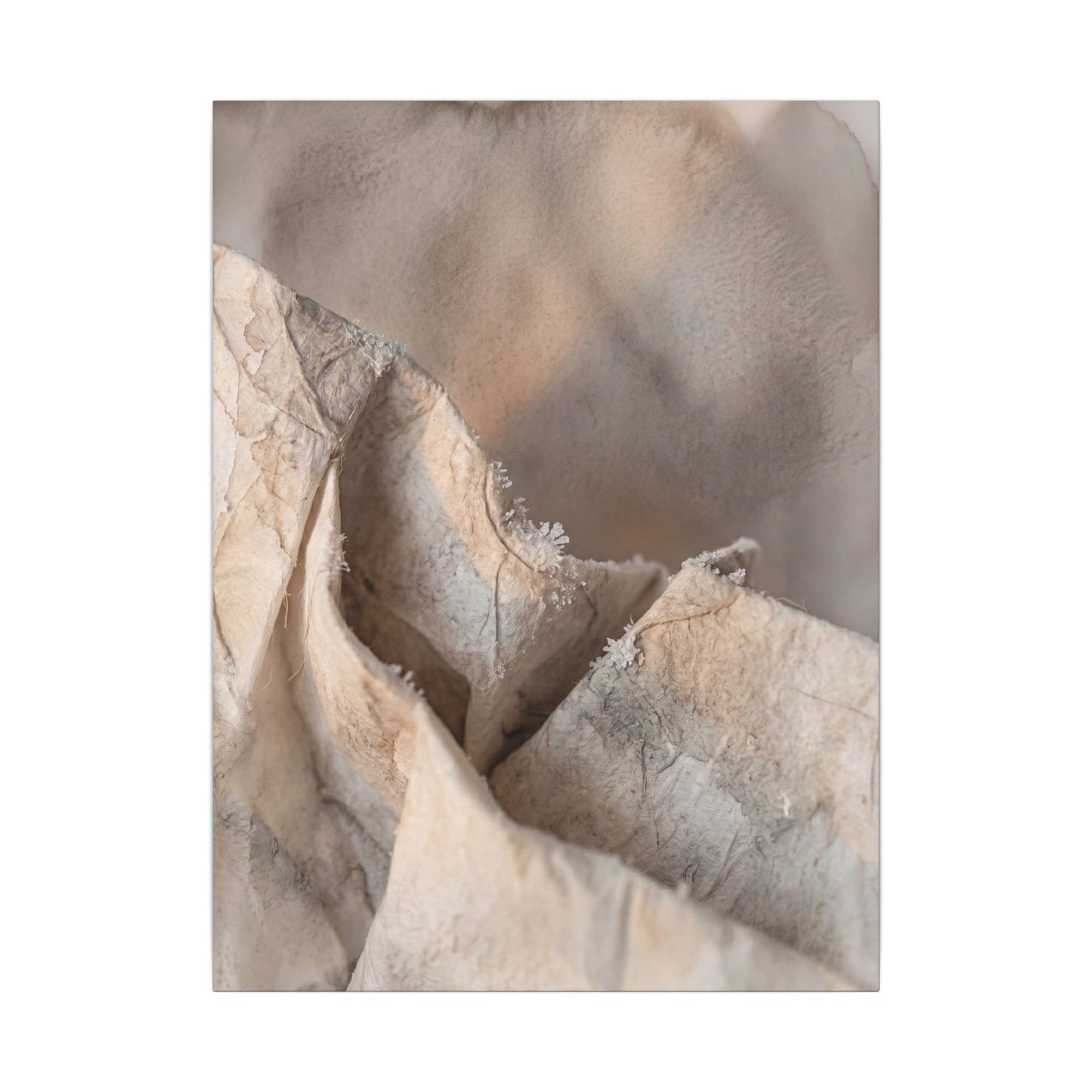 Japandi Paper Fold in Candlelight | Watercolor Canvas Art