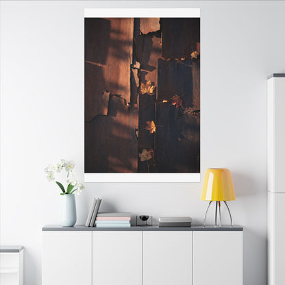 Seijaku Rust Patina Canvas Art - Dark Japandi Shadow Zen