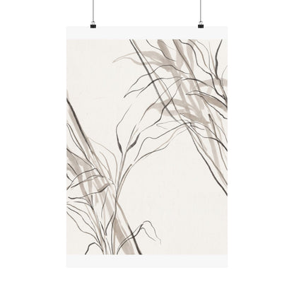 Japandi Shoji Screen in Dappled | Minimal Line Wall Art Print