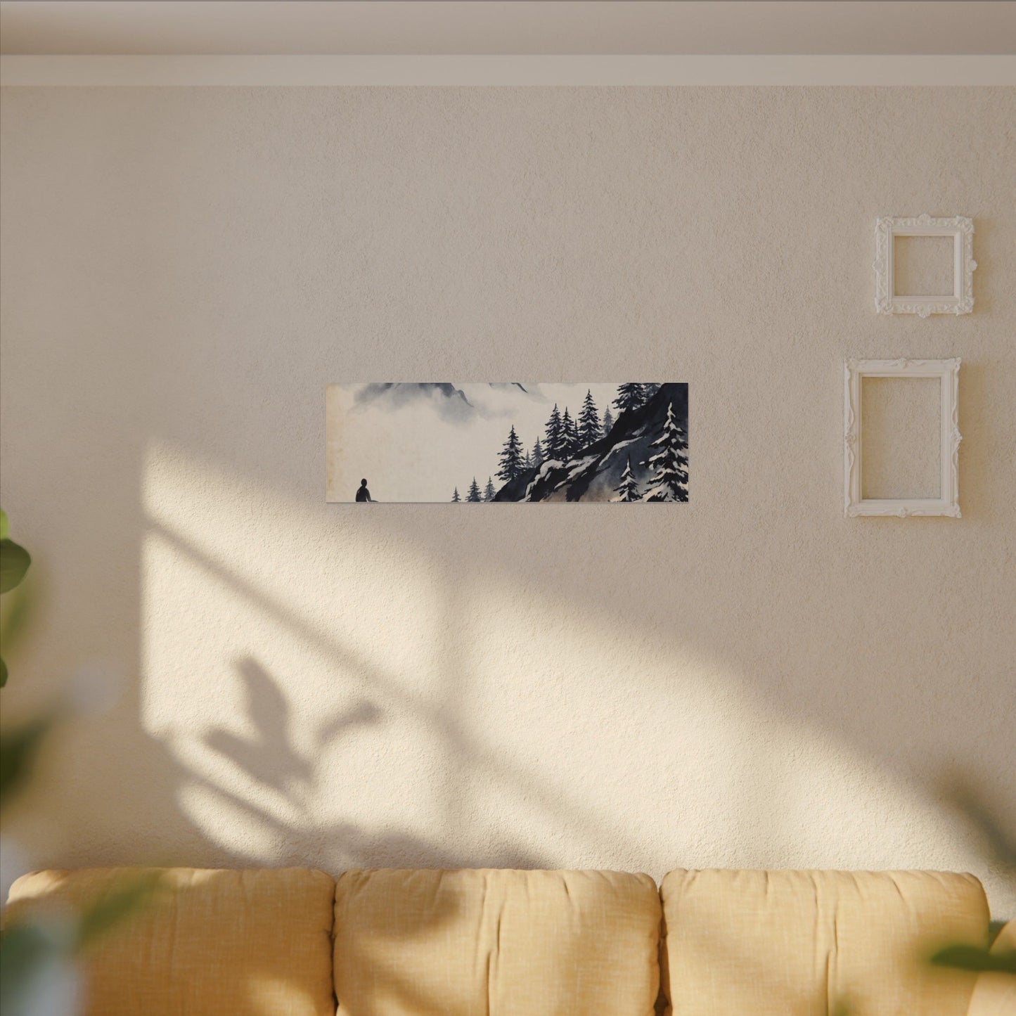 Mountain Mist Canvas Art | Winter Zen Ukiyo E Inspired Art