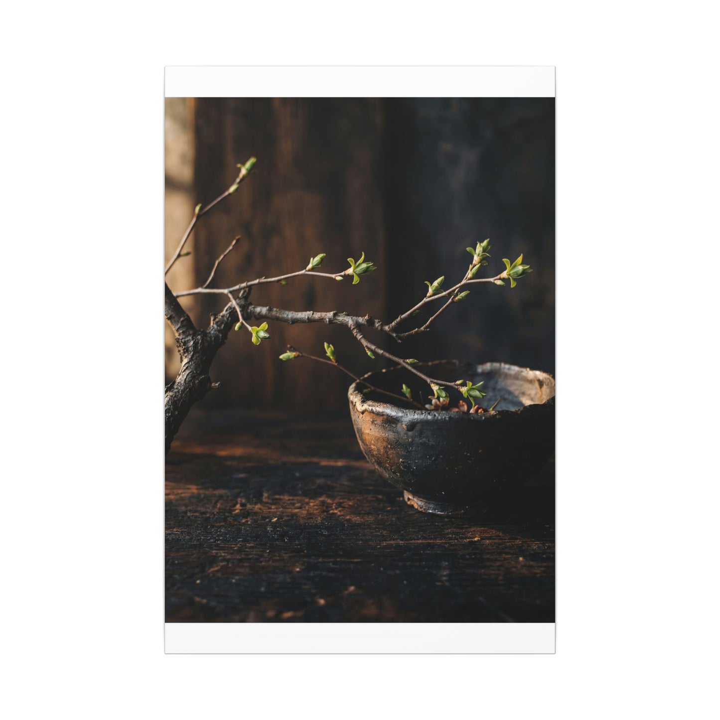 Spring Ceramic Bowl Moody Minimal Canvas Art | Atmospheric Decor