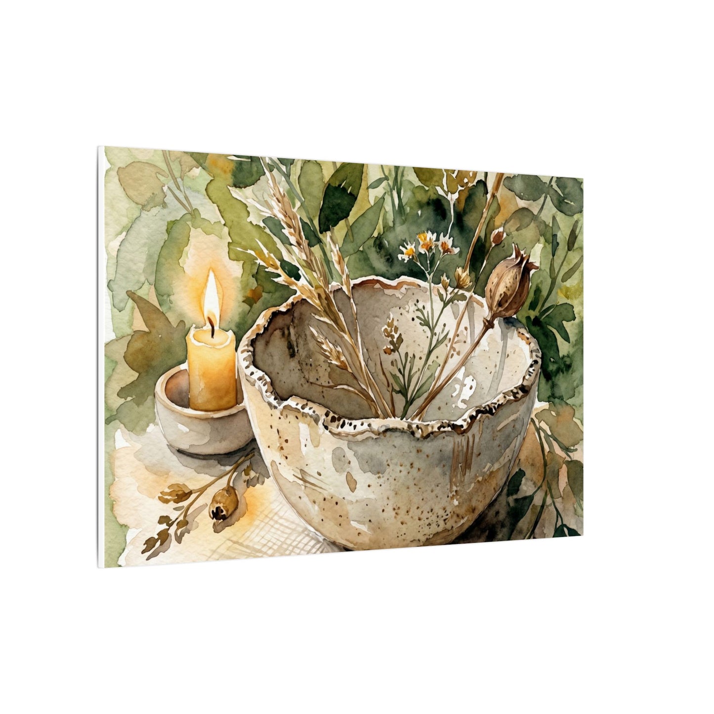 Ceramic Bowl Summer Canvas Art | Japandi Elegant Design