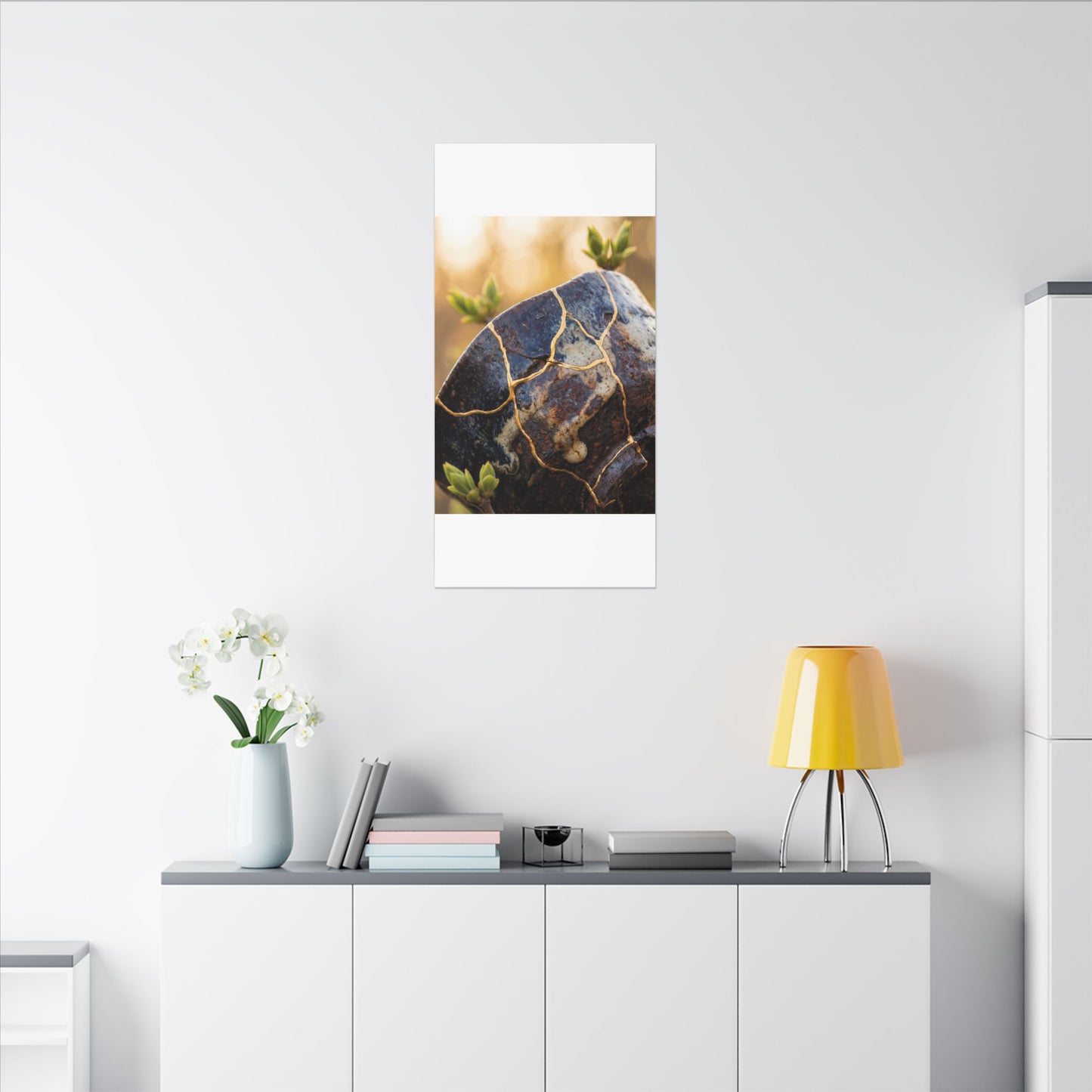 Fukinsei Rust Patina Canvas Art - Kintsugi Gold Repair