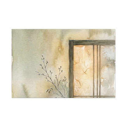 Ma Shoji Screen Canvas Art - Japandi Watercolor